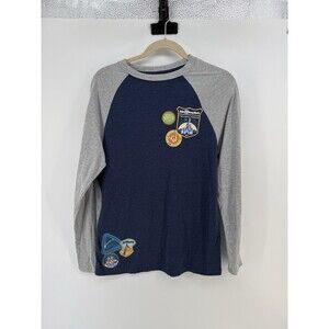 Disney Parks Long Sleeves attractions Blue Gray Tee raglan Baseball Style size S